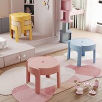 Ghế nhựa Bắc Âu làm dày ghế thấp nhỏ gia đình keo nấu chín mạnh mẽ và bền phòng khách phòng tắm thay giày ghế nhỏ