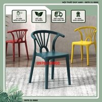 Ghế nhựa cafe văn phòng bàn ăn cao cấp đúc nguyên khối tựa lưng cao xếp chồng giá rẻ-  gn10