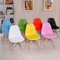 Ghế nhựa chân gỗ eames LA1801