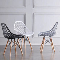 Ghế nhựa chân gỗ lưng thoáng  LAGE18