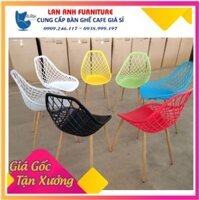 Ghế nhựa chân sắt giả gỗ (LA-C042)-Nhắn tin chọn màu