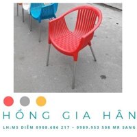 Ghế Nhựa Chân Sắt Hồng Gia Hân Gn08