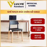 Ghế nhựa đúc chân gỗ S3022