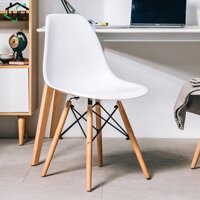 Ghế nhựa Eames cao cấp, chân gỗ sồi và khung sắt, tải trọng lên tới 150 kg, nhiều màu sắc hiện đại