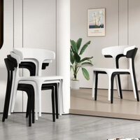 Ghế nhựa Ghế nhựa cafe Ghế nhựa tựa lưng Ghế văn phòng Có Thể Xếp Chồng nhiều màu sắc