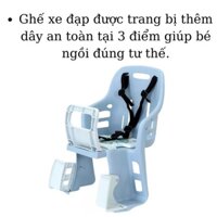 Ghế nhựa ngồi sau xe đạp Việt Nhật. Có dây đai an toàn. Phù hợp với mọi loại xe. Bảo đảm an toàn cho bé (MI-420)