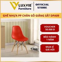 Ghế nhựa PP chân gỗ giằng sắt DPA09
