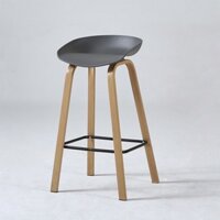 Ghế nhựa quầy bar chân gỗ, ghế quầy lễ tân thu ngân đơn giản BGN033