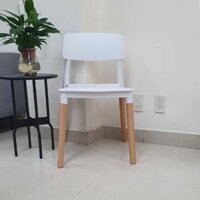 Ghế nhựa trắng chân gỗ ghế nhựa chân gỗ Eames