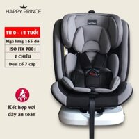 Ghế ô tô cho bé HAPPY PRINCE tích hợp ISO FIX, điều chỉnh 4 tư thế, ngã 165 độ, tiêu chuẩn ECE Châu Âu