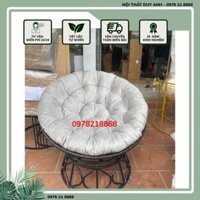 Ghế Papasan xoay thư giãn mây nhựa, Ghế lười đọc sách G06 có đệm decor ban công chill chill - IladyVN