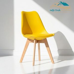 Ghế quán cafe đệm nhựa chân gỗ GCF06