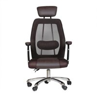 Ghế Quản lý mâm 2 cần IBIE IB817 tay ốp, chân nhôm, lưng nệm bọc da PU ngoại nhập