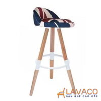 Ghế quầy Bar chân gỗ đẹp sang, tinh tế- Mã: 437A