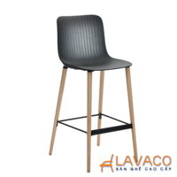 Ghế quầy bar chân gỗ mặt nhựa cao cấp-Mã: 485A
