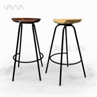 Ghế quầy bar mặt gỗ chân sắt - Ghế đẩu cafe