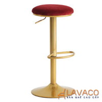 Ghế quầy bar mini nệm bọc nhung chân sơn vàng – Mã: 474A
