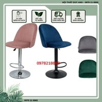 GHẾ QUẦY BAR NỆM VẢI NHUNG CHÂN THÉP SƠN/THÉP MẠ CHROME TM195C