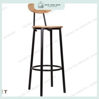 Ghế quầy bar, quầy thu ngân gỗ cao su khung sắt thường dùng cho các cafe quán nước, trà sữa