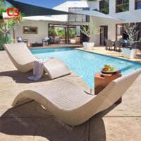 Ghế Sân Vườn Hồ Bơi Hình Chữ S, Ghế Tắm Nắng Chống Thấm Nước, Ghế Thư Giãn Ban Công, Bãi Biển