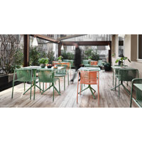 Ghế sắt 3660 đan dây nhựa không tay