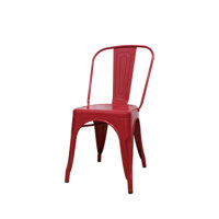 Ghế sắt Tolix lưng cao Furnist - Đỏ