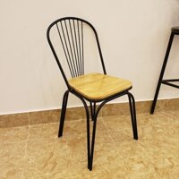 Ghế Sắt Tolix Mặt Gỗ Tự Nhiên