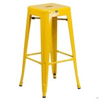 Ghế Sắt Tolix Quầy Bar Chân Cao Không Tựa Màu Vàng Giá Rẻ