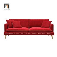Ghế sofa băng đẹp đỏ đô BT82 Monrei chân inox dài 2m