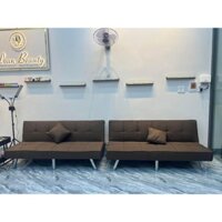 Ghế sofa bed giá rẻ chân kim loại, sofa bọc da sang trọng giá rẻ