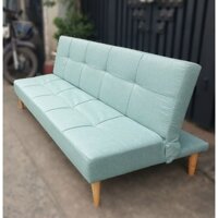 Ghế Sofa Bed Xanh Ngọc 1m75 * 95cm, 5 Chân Gỗ - Sofa Giường Sản Xuất Thủ Công Khung Gỗ Sồi