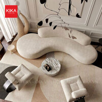 Ghế sofa cong bọc nỉ lông cừu tinh tế – SF339