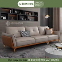 Ghế sofa da cao cấp H20C3 đệm lò xo đàn hồi êm ái ngồi vừa từ 3 đến 5 người bảo hành 1 năm H2decor