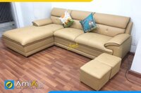 Ghế sofa da phòng khách bo viền đẹp sang trọng AmiA PK152