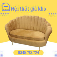 Ghế sofa đơn đôi phòng khách vỏ sò chân sắt mạ vàng