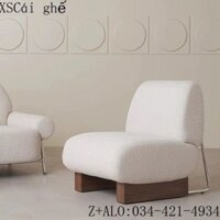 Ghế Sofa Đơn Retro Phòng Khách Ghế Đơn Ghế Nhung Cừu Nhà Thiết Kế Ghế Thư Giãn Gỗ Óc Chó