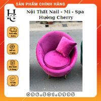 Ghế sofa đơn thư giãn, ghế đọc sách, sofa nail vải nhung tại Hà Nội - 𝙉𝙤̣̂𝙞 𝙏𝙝𝙖̂́𝙩 Hường Cherry