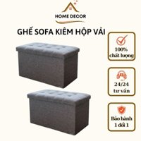 Ghế Sofa Gấp Gọn Size XL - Hộp Đựng Đồ Khung Gỗ Bọc Vải Cao Cấp