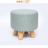 GHẾ Sofa, Ghế Đôn Bàn Trà Chân Gỗ Sồi Mặt Vải Nệm Bền Bỉ - A28