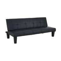 Ghế sofa giường đa năng DAY DREAM khung gỗ, đệm bọc da PVC cao cấp màu đen, tựa lưng ngả 3 cấp độ