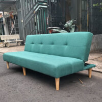 Ghế sofa giường dài 1m8 bọc vải bố 6 chân gỗ tự nhiên