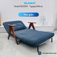 Ghế sofa giường gấp gọn thông minh SUMIKA SKS100, rộng 100cm, nệm nhung, tải trọng 300kg