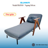 Ghế sofa giường gấp gọn thông minh SUMIKA SKS80, rộng 80cm, nệm nhung, tải trọng 300kg