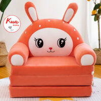 Ghế Sofa Giường - Ghế Lười Hình Thú Cho Bé 3 Tầng gấu bông Thỏ cam KUA BEDDING