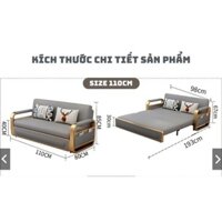Ghế Sofa Giường Thông Minh, Đa Năng Kích Thước RỘNG 1M1, DÀI 1M9 ( TẶNG 2 GỐI )