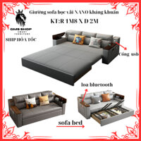 Ghế sofa giường thông minh kèm cổng xạc USB cao cấp T462,Giường sofa gấp gọn bọc vãi nano kháng khuẩn.KT 1M8X1M9