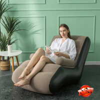 Ghế sofa hơi tặng kèm bơm điện, Đệm hơi tựa lưng bọc nhung cao cấp, Giường hơi thư dãn đa năng tiện lợi