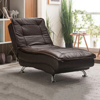 Ghế sofa lười nằm thư giãn bằng da KÈM GỖI (175x70x45cm) có 3 chế độ ngồi đọc sách xem tivi - ghế lười nằm thư giãn