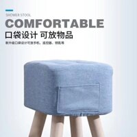 Ghế sofa nhỏ, ghế thấp thời trang cho phòng khách, ghế gỗ nguyên khối, ghế vuông gia đình, ghế vải sáng tạo, bàn cà phê nhỏ WqqZ