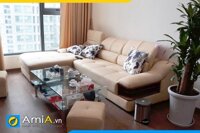 Ghế sofa phòng khách đẹp bọc da tay có hộc gỗ AmiA PK127